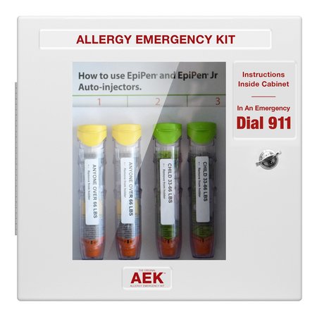 AEK Public Access Allergy Emergency Epinephrine Kit Cabinet NonLocking No Alarm EN9597